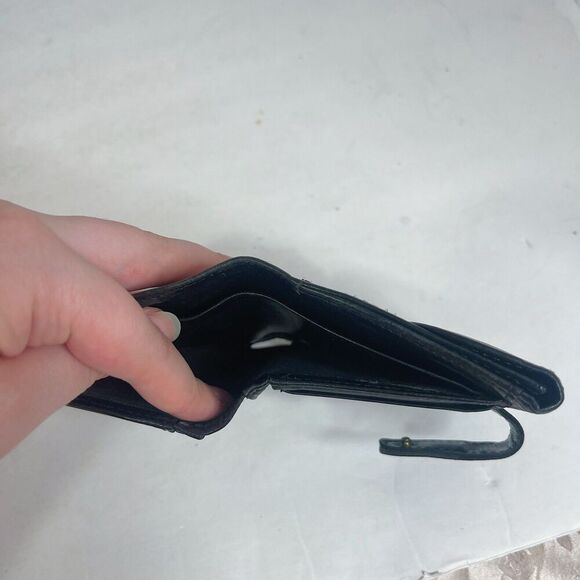 Vintage Coach Black Leather Bifold Wallet Soft Leather Credit Card Holder - Picture 6 of 10